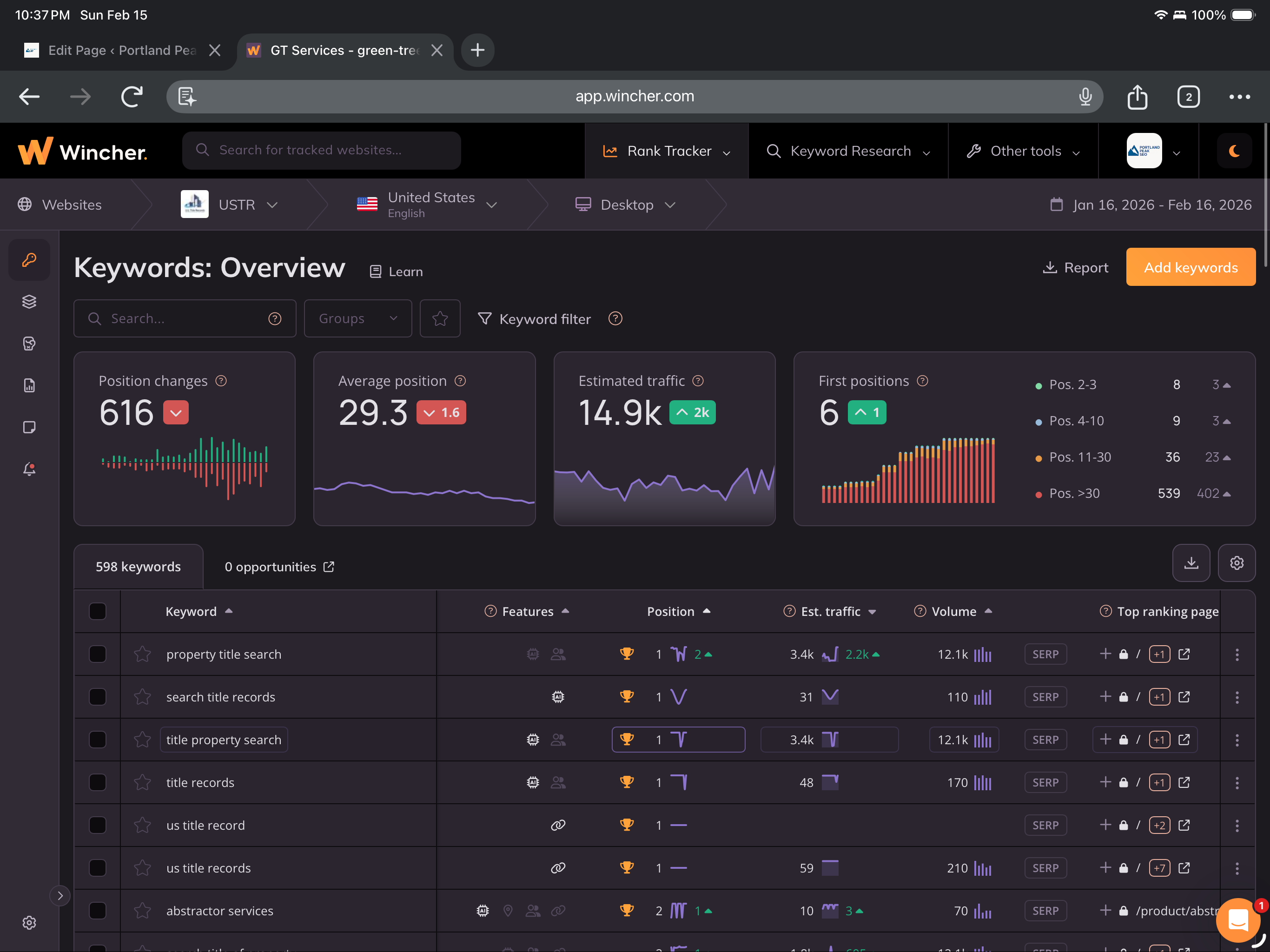 Technical SEO audit - Wincher tracking technical improvements